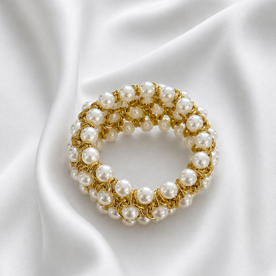 Brazalete elasticado de perla shell