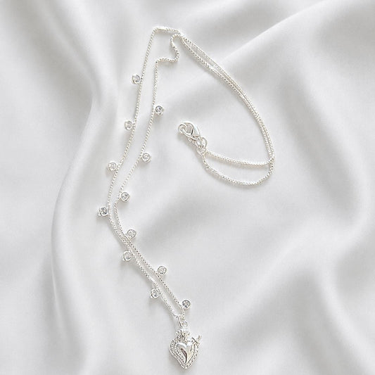 Collar puntos de luz con medalla de corazón - 45 cm