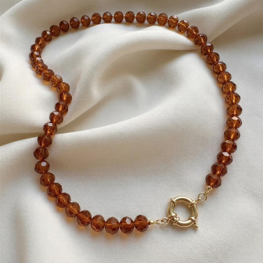 Collar Cristal cafe - 48 cm