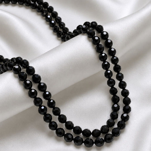 Collar largo de cristal negro - 1.10 mtrs