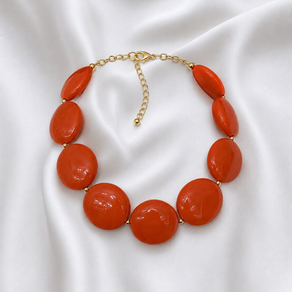 Collar de Resina Naranja  - 41 cm