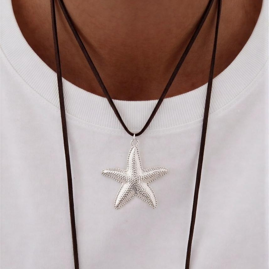Collar Gamuza café - 1.20 mts - Estrella de mar